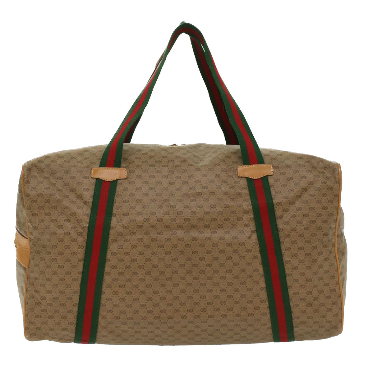 GUCCI Micro GG Canvas Web Sherry Line Boston Bag Beige Red Green ep1122