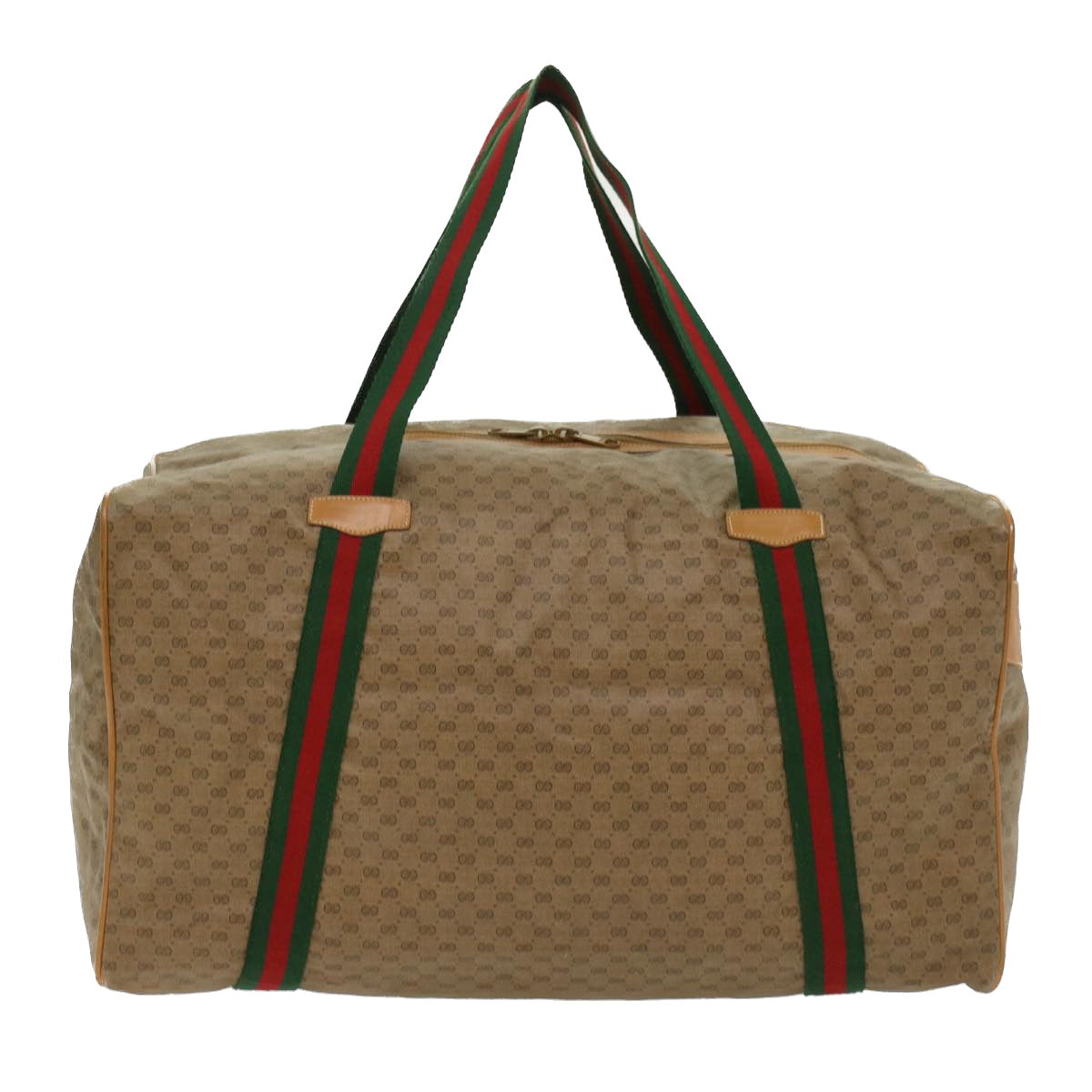 GUCCI Micro GG Canvas Web Sherry Line Boston Bag Beige Red Green ep1122