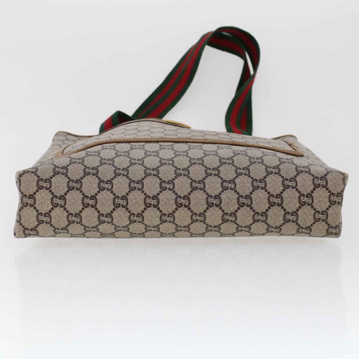GUCCI GG Plus Canvas Web Sherry Line Tote Bag Beige Red Green ep1126