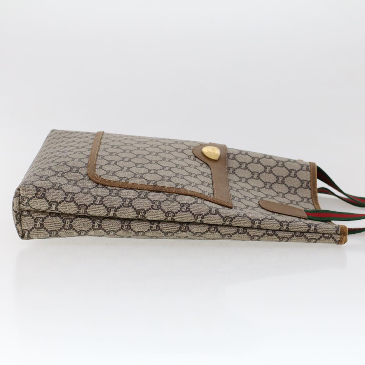 GUCCI GG Plus Canvas Web Sherry Line Tote Bag Beige Red Green ep1126