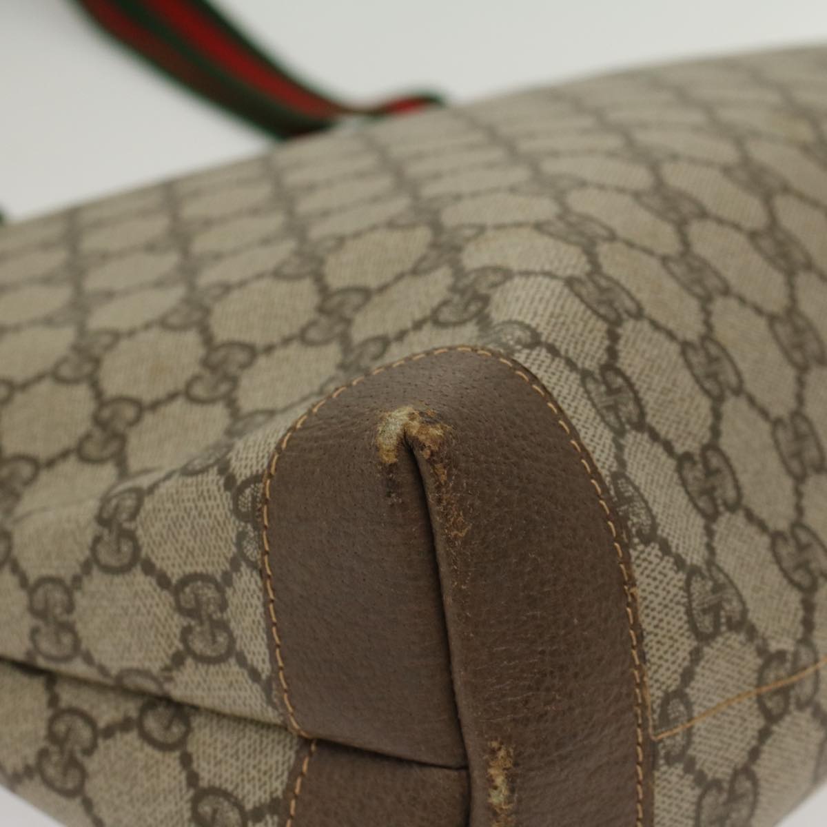 GUCCI GG Canvas Web Sherry Line Shoulder Bag Beige Red Green ep1163