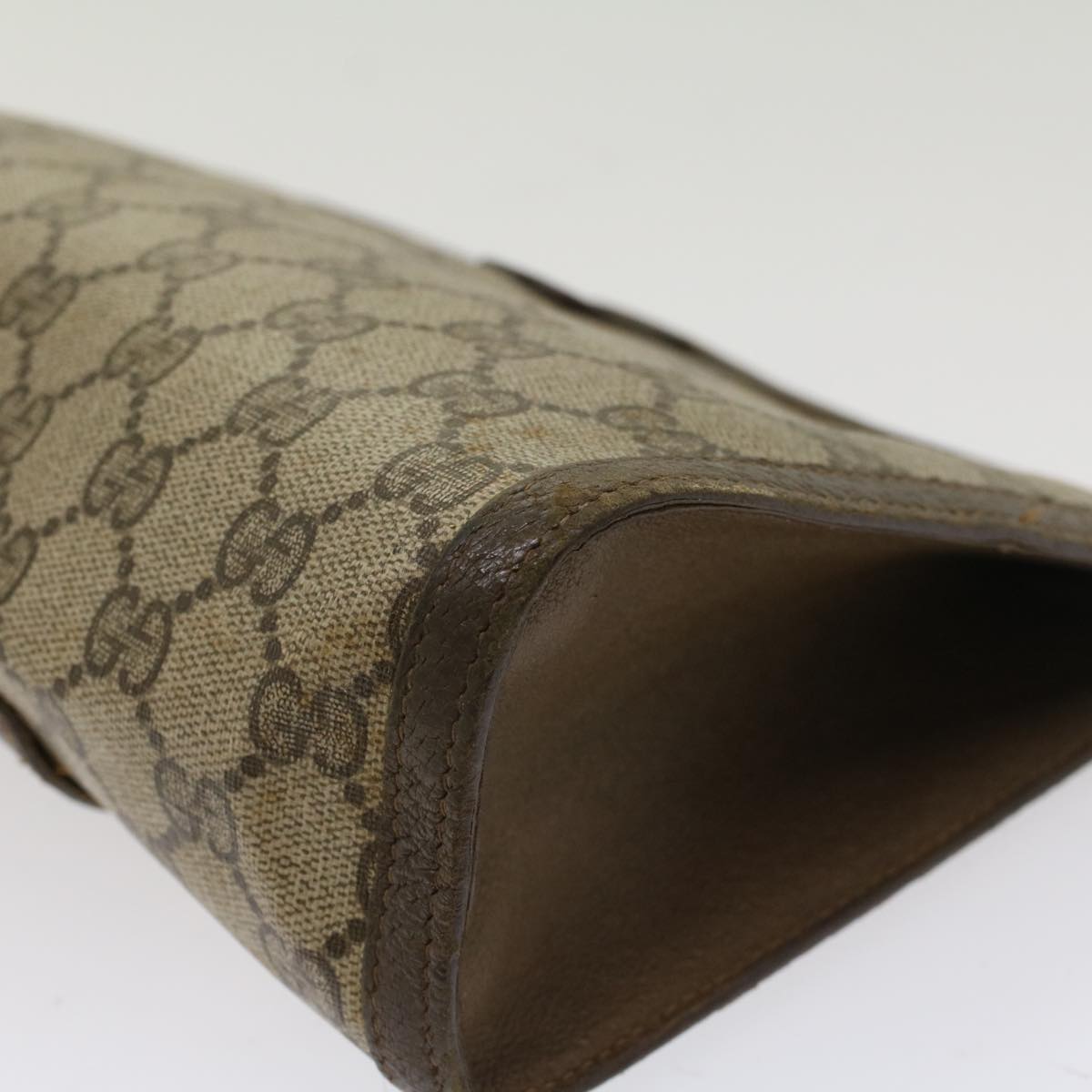 GUCCI GG Canvas Web Sherry Line Clutch Bag Beige Red 56•01•012 ep1196