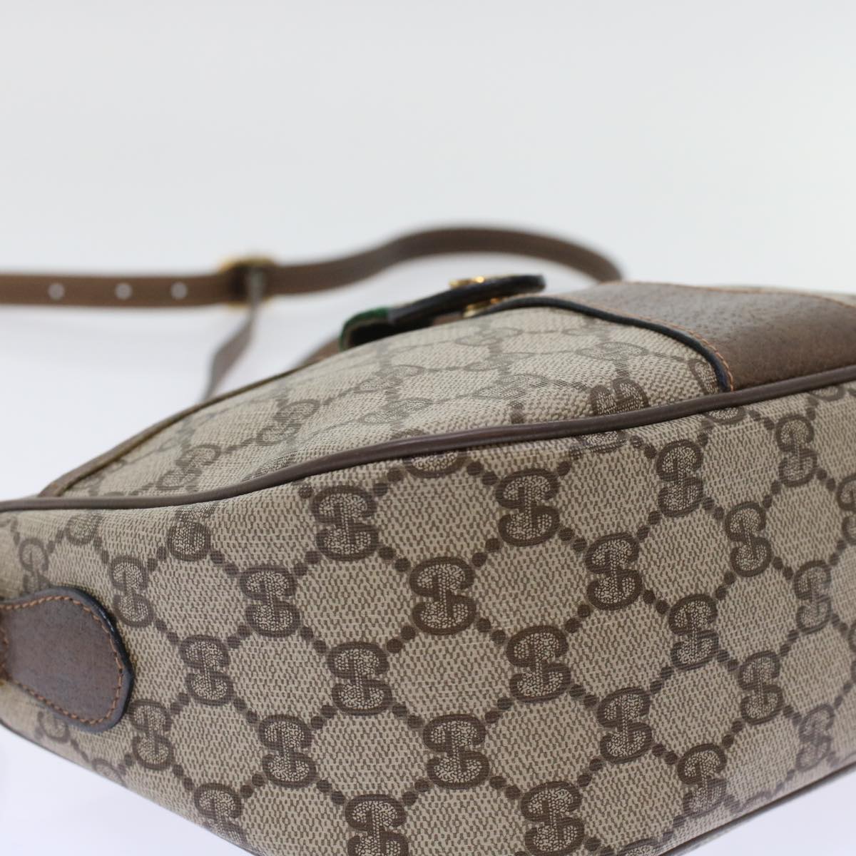 GUCCI GG Canvas Web Sherry Line Shoulder Bag Beige Red 89•02•032 ep1209
