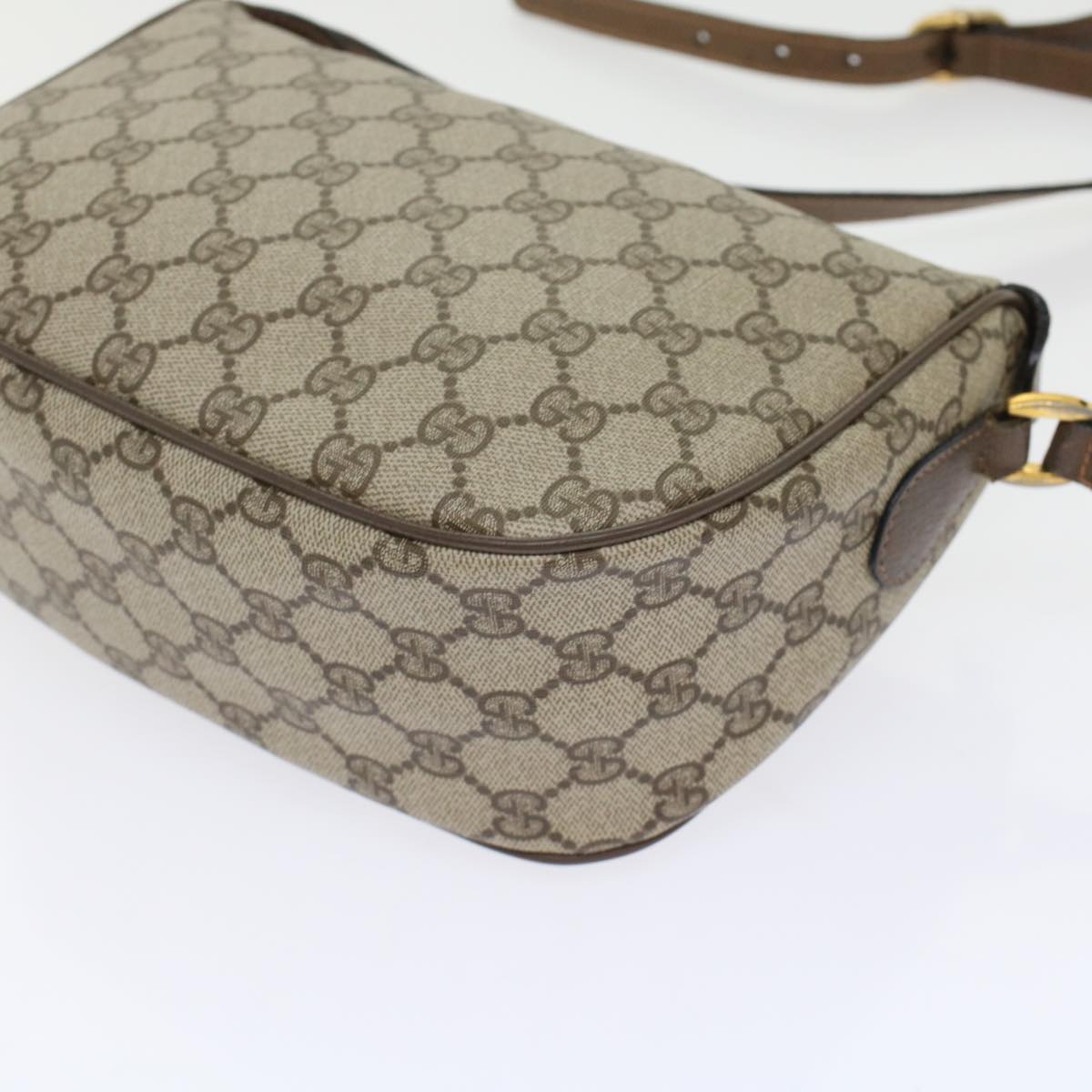 GUCCI GG Canvas Web Sherry Line Shoulder Bag Beige Red 89•02•032 ep1209