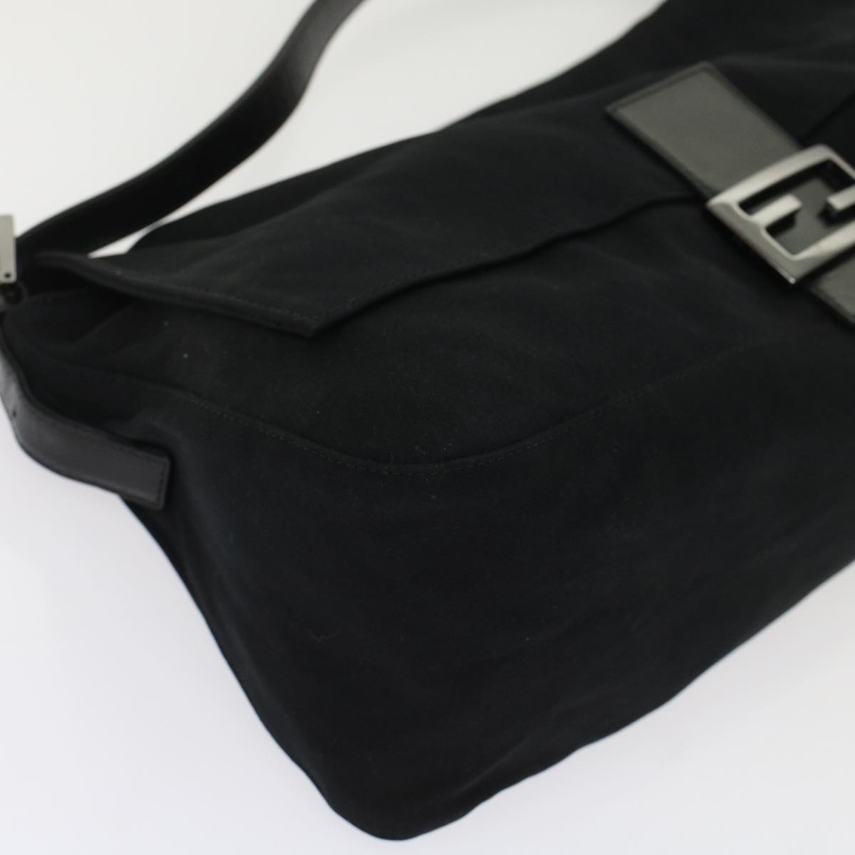 FENDI Mamma Baguette Shoulder Bag Nylon Black ep1217