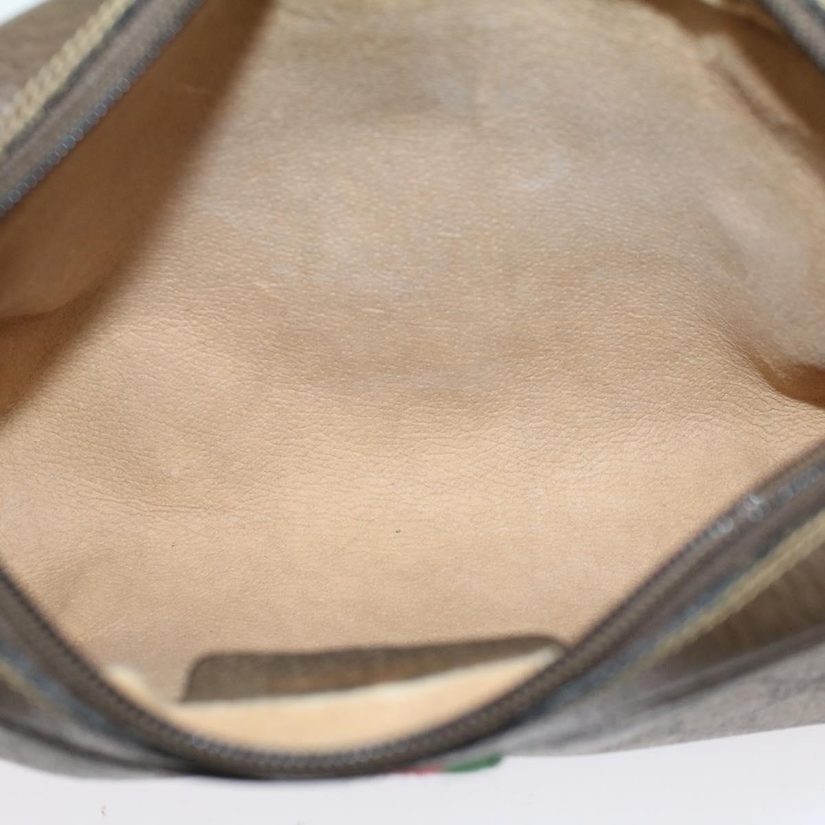 GUCCI GG Canvas Web Sherry Line Clutch Bag Beige Red 22•01•012 ep1227