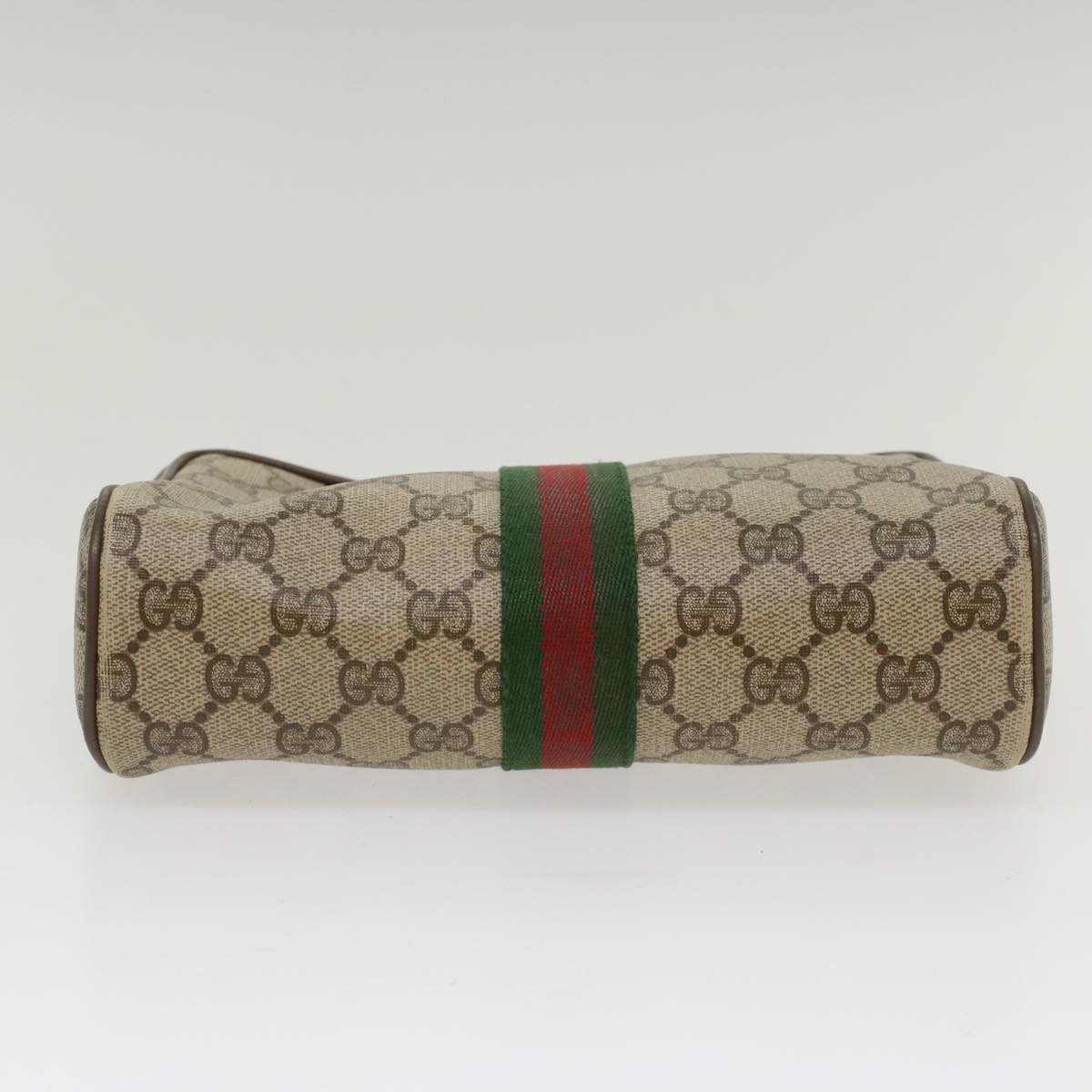 GUCCI GG Canvas Web Sherry Line Clutch Bag Beige Red 89•01•012 ep1243