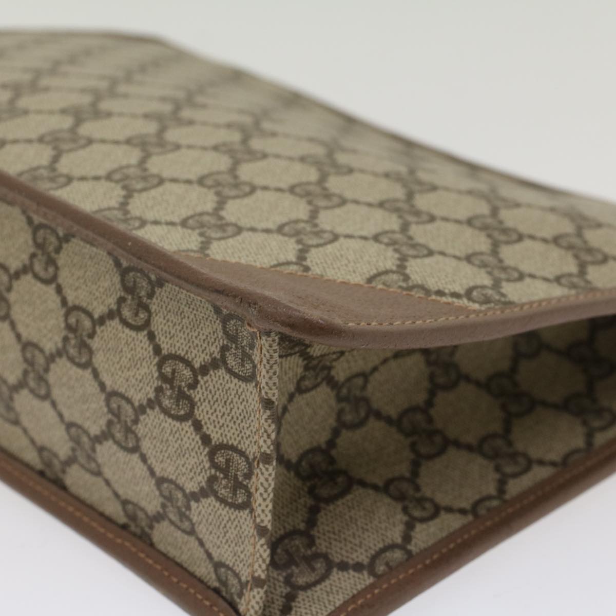 GUCCI GG Canvas Clutch Bag PVC Leather Beige 014-270-6053 ep1244