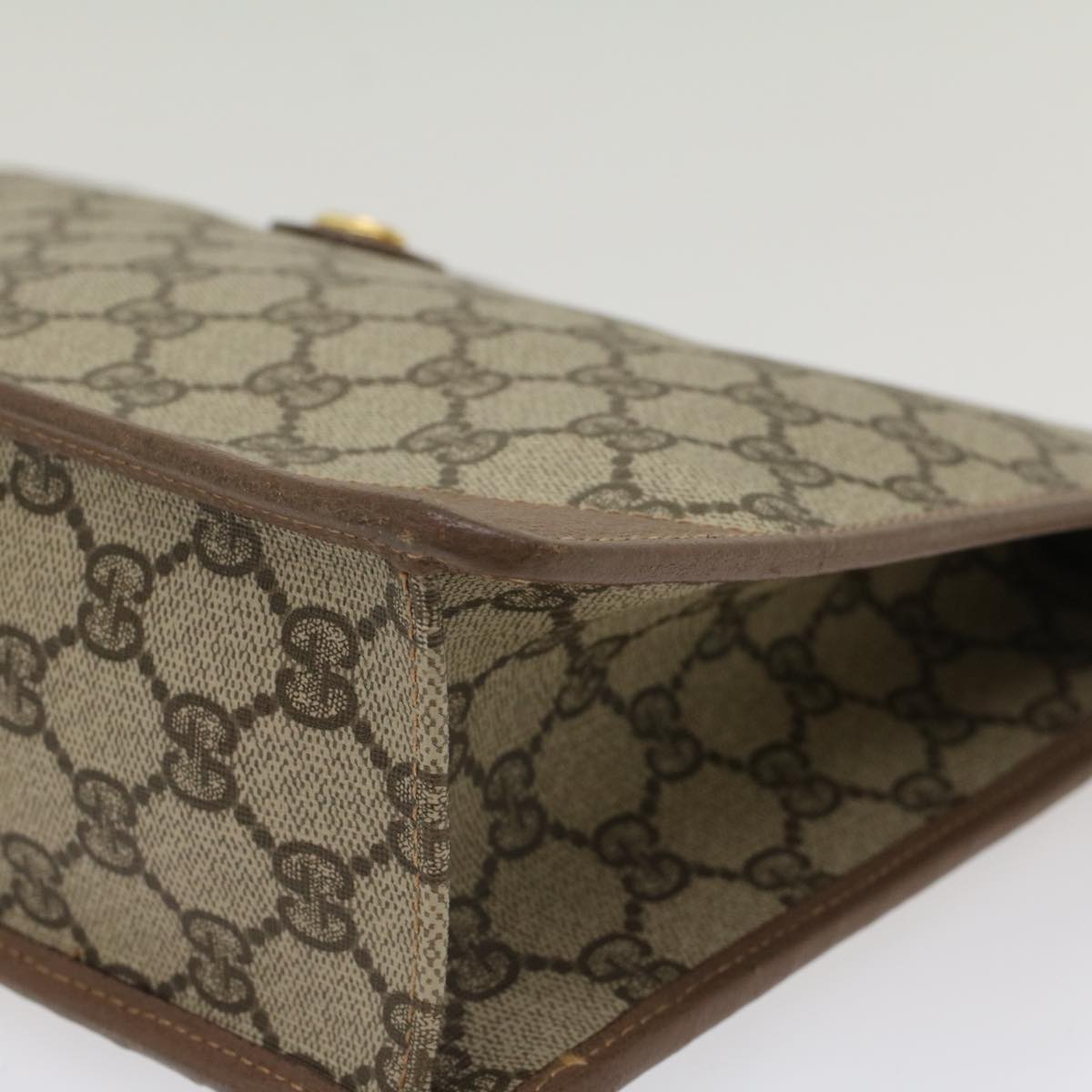 GUCCI GG Canvas Clutch Bag PVC Leather Beige 014-270-6053 ep1244