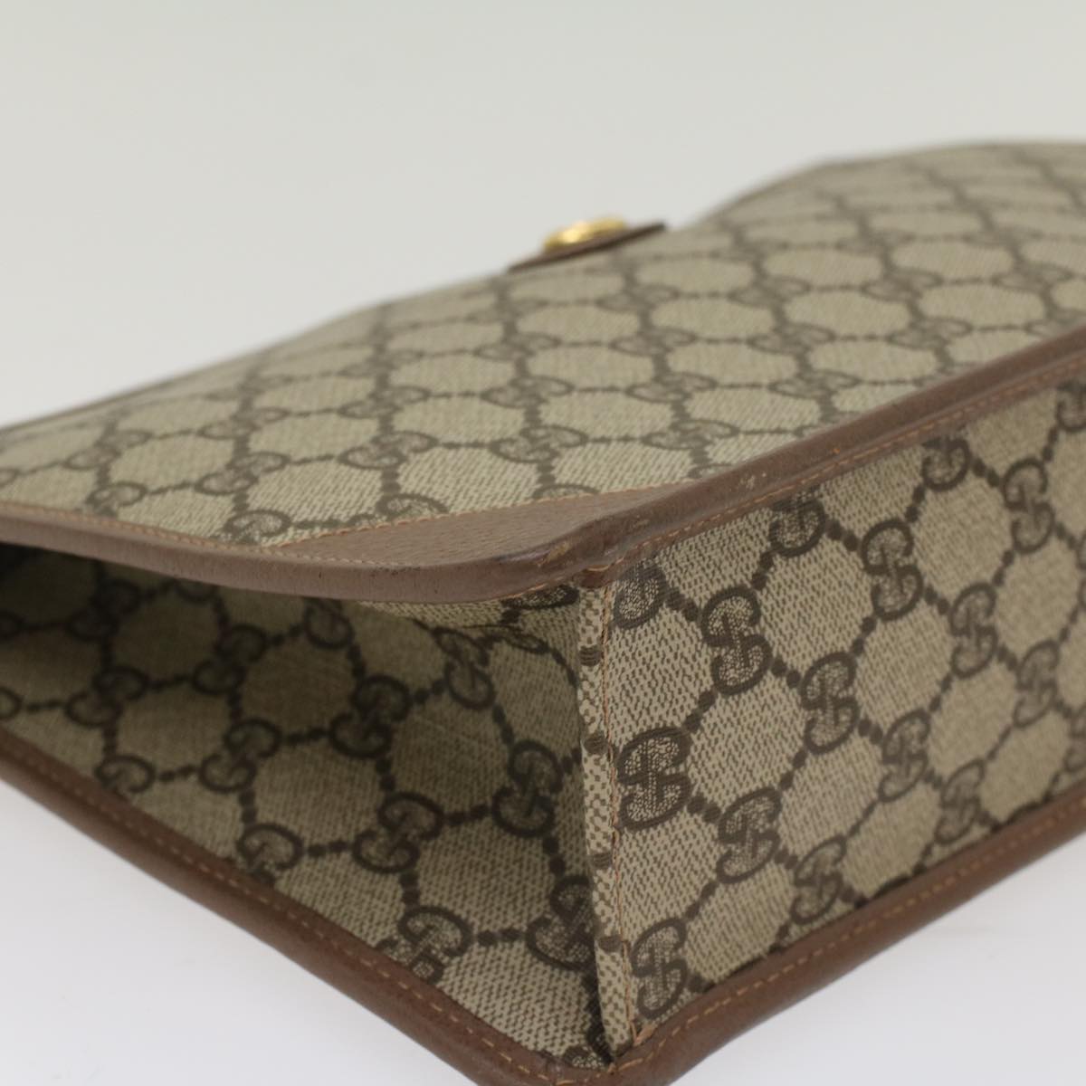 GUCCI GG Canvas Clutch Bag PVC Leather Beige 014-270-6053 ep1244