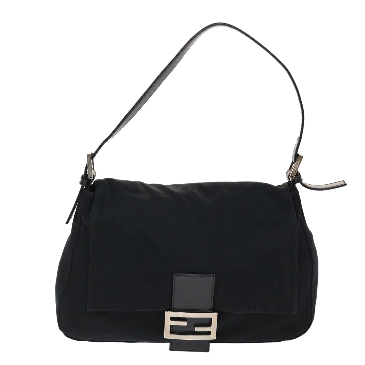 FENDI Mamma Baguette Shoulder Bag Nylon Black ep1270