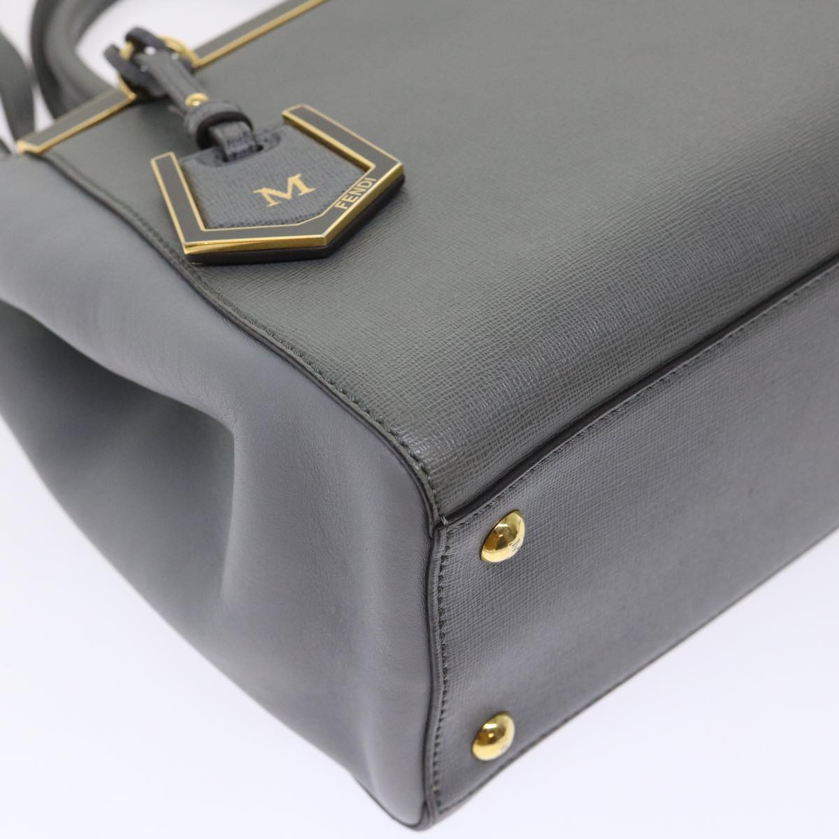 FENDI To Joule Hand Bag Leather 2way Gray ep1294