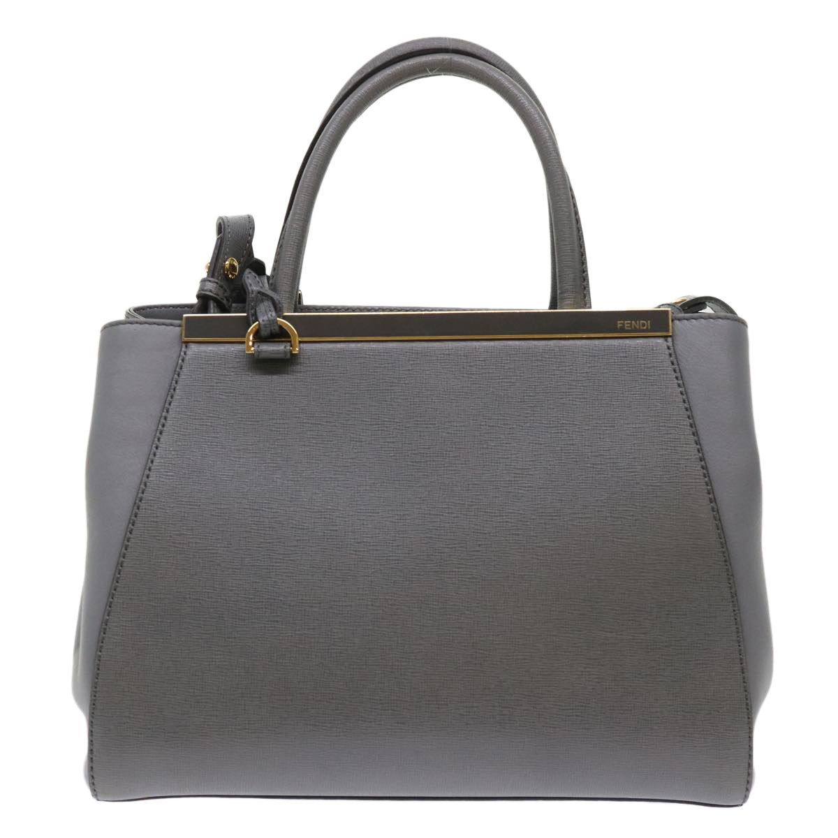 FENDI To Joule Hand Bag Leather 2way Gray ep1294