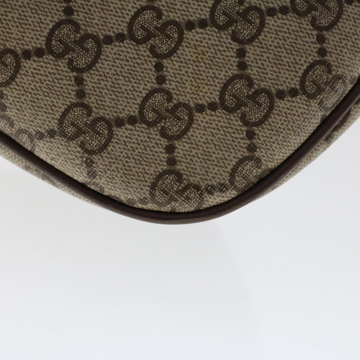 GUCCI GG Canvas Web Sherry Line Shoulder Bag PVC Leather Beige Red ep1330