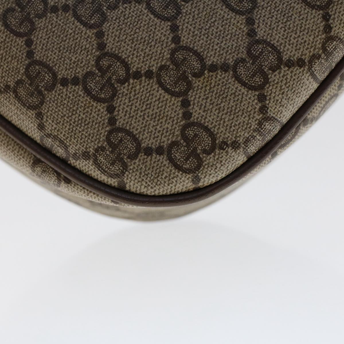 GUCCI GG Canvas Web Sherry Line Shoulder Bag PVC Leather Beige Red ep1330