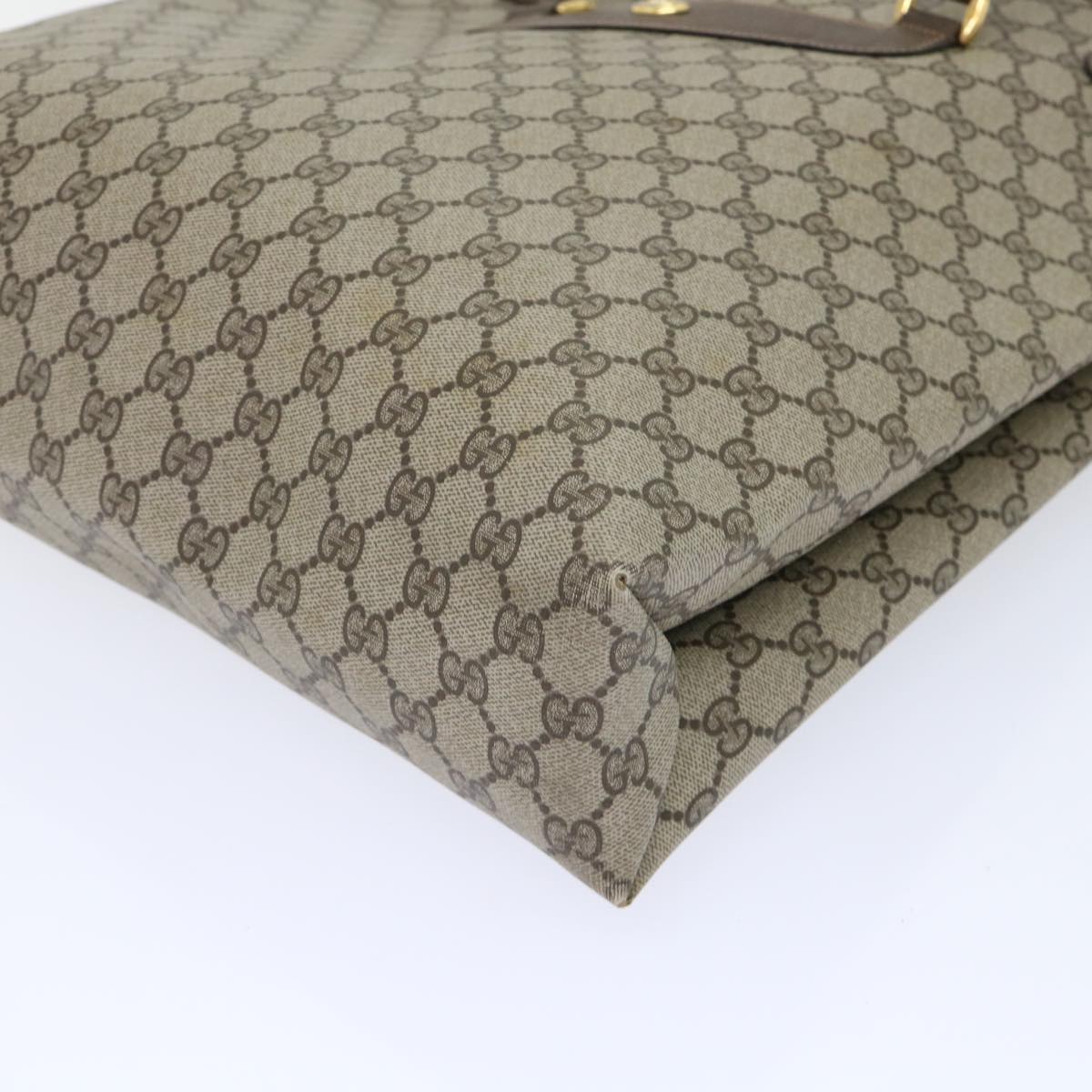 GUCCI GG Canvas Web Sherry Line Tote Bag PVC Leather Beige Red Green ep1333