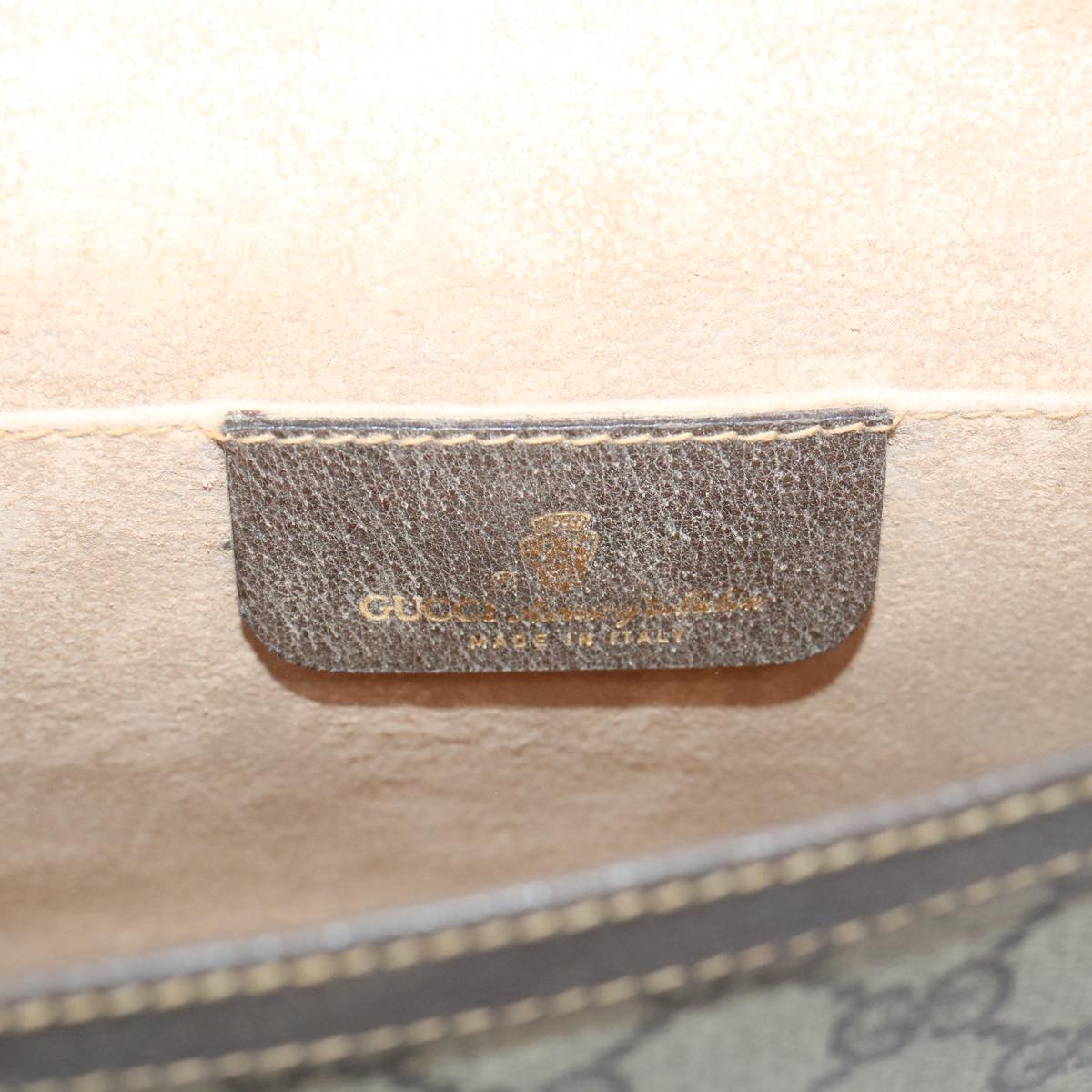 GUCCI GG Canvas Web Sherry Line Clutch Bag PVC Leather Beige Red ep1335