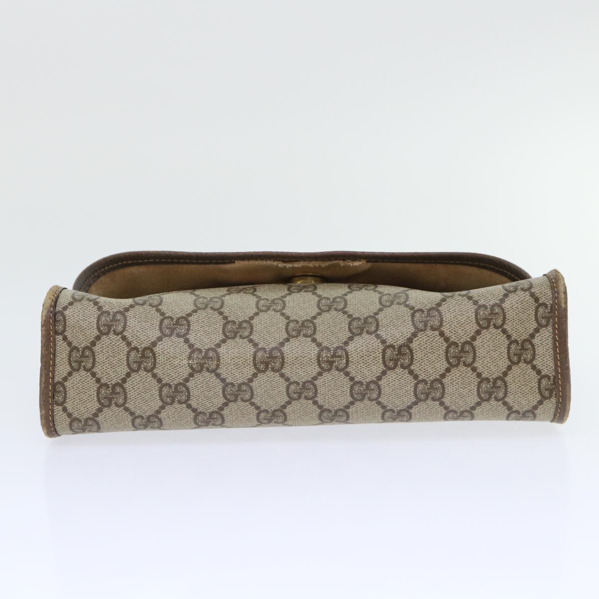 GUCCI GG Canvas Web Sherry Line Clutch Bag PVC Leather Beige Red ep1335