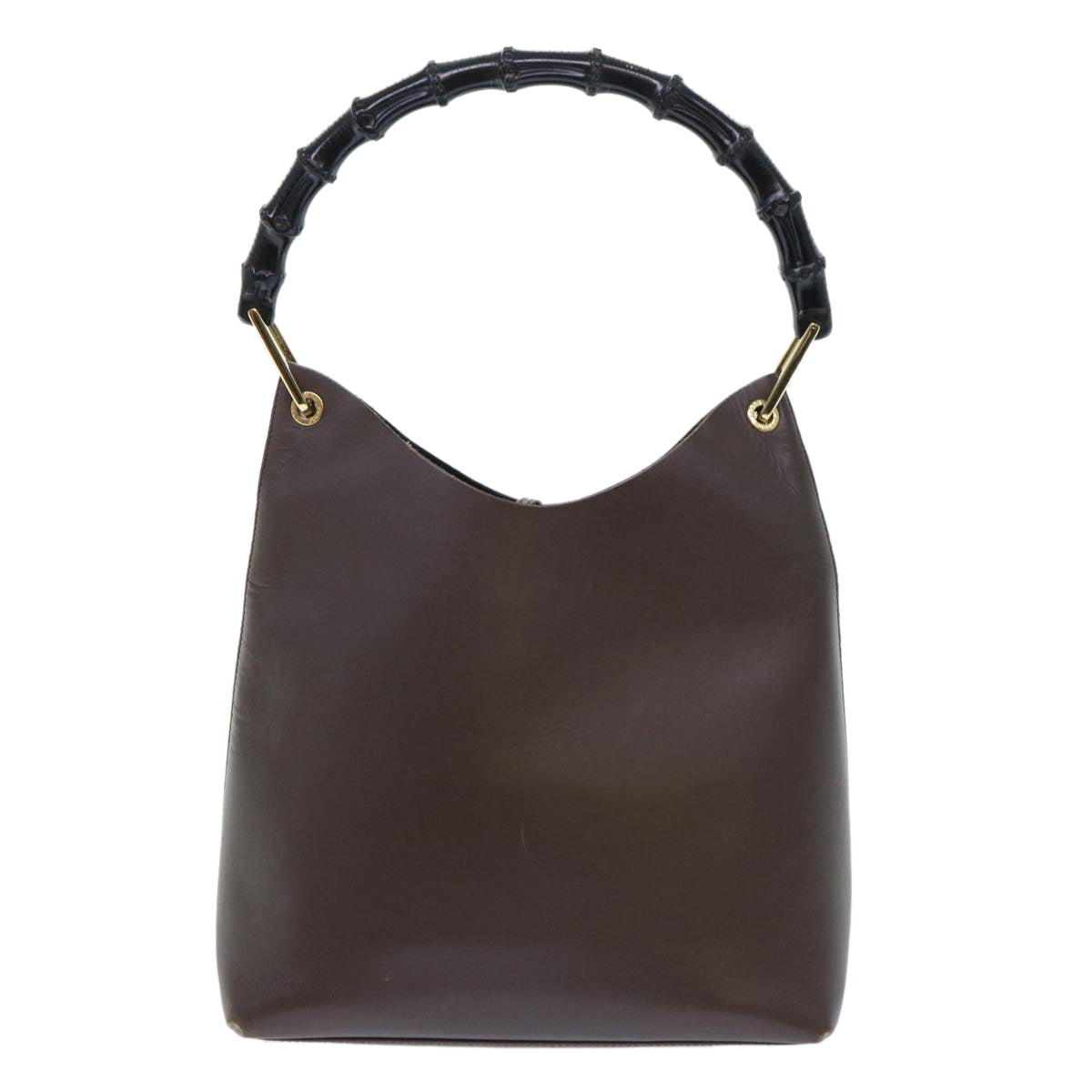 GUCCI Bamboo Shoulder Bag Leather Brown 001-2113-1880 ep1356