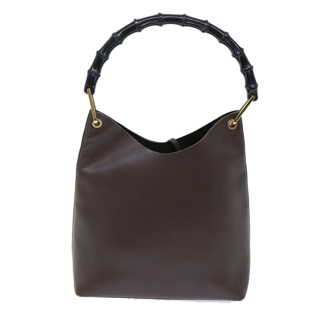 GUCCI Bamboo Shoulder Bag Leather Brown 001-2113-1880 ep1356