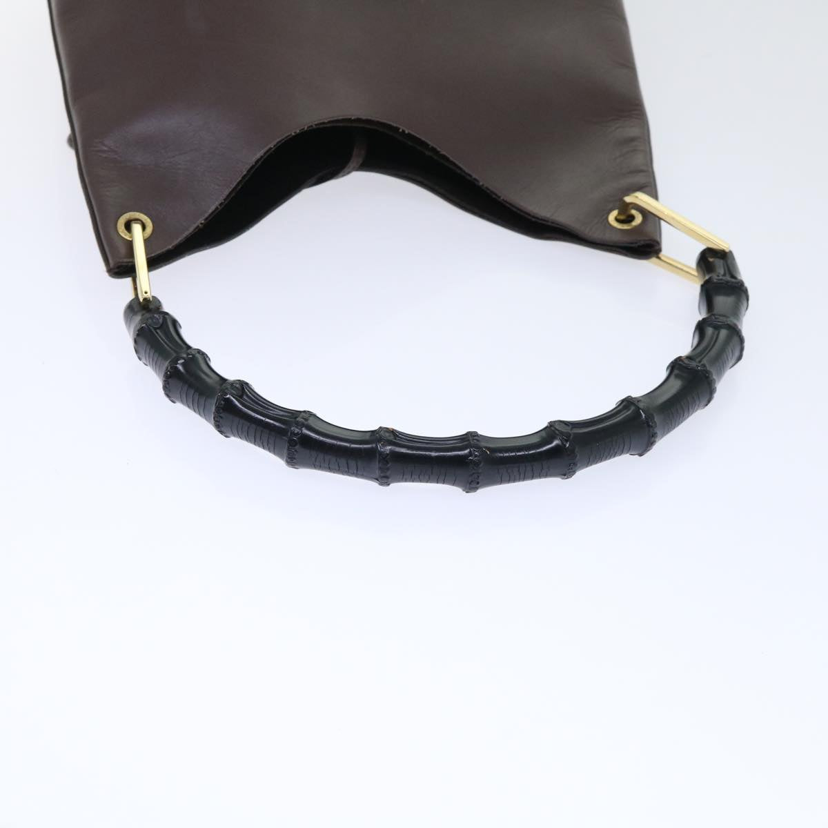 GUCCI Bamboo Shoulder Bag Leather Brown 001-2113-1880 ep1356