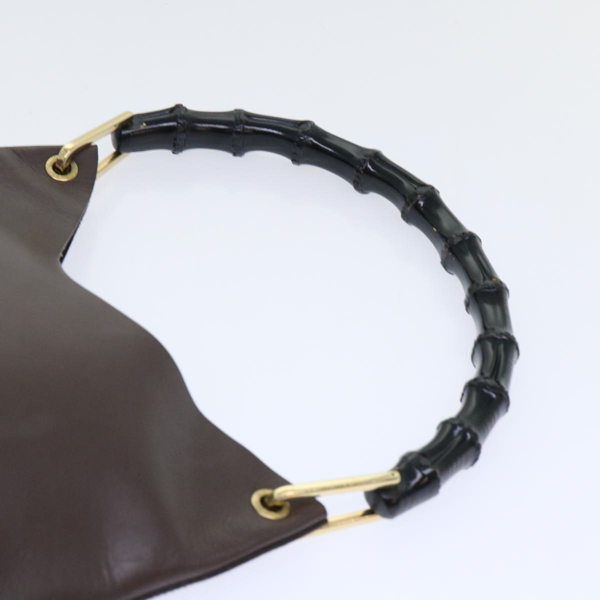 GUCCI Bamboo Shoulder Bag Leather Brown 001-2113-1880 ep1356