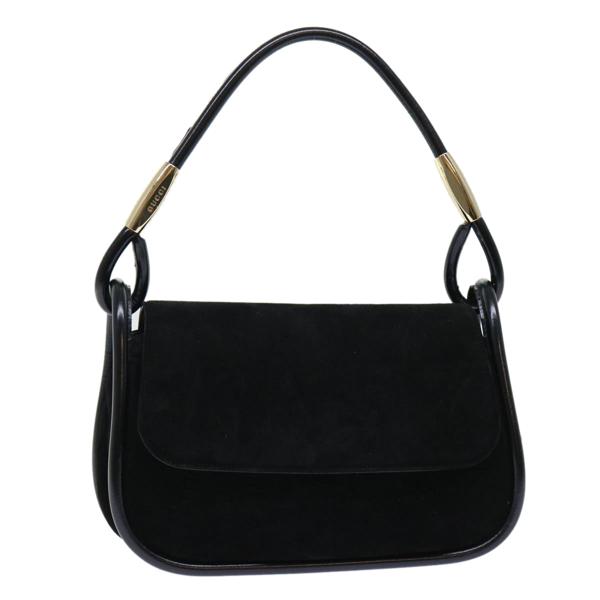 GUCCI Shoulder Bag Suede Black 001•2684•177 ep1357
