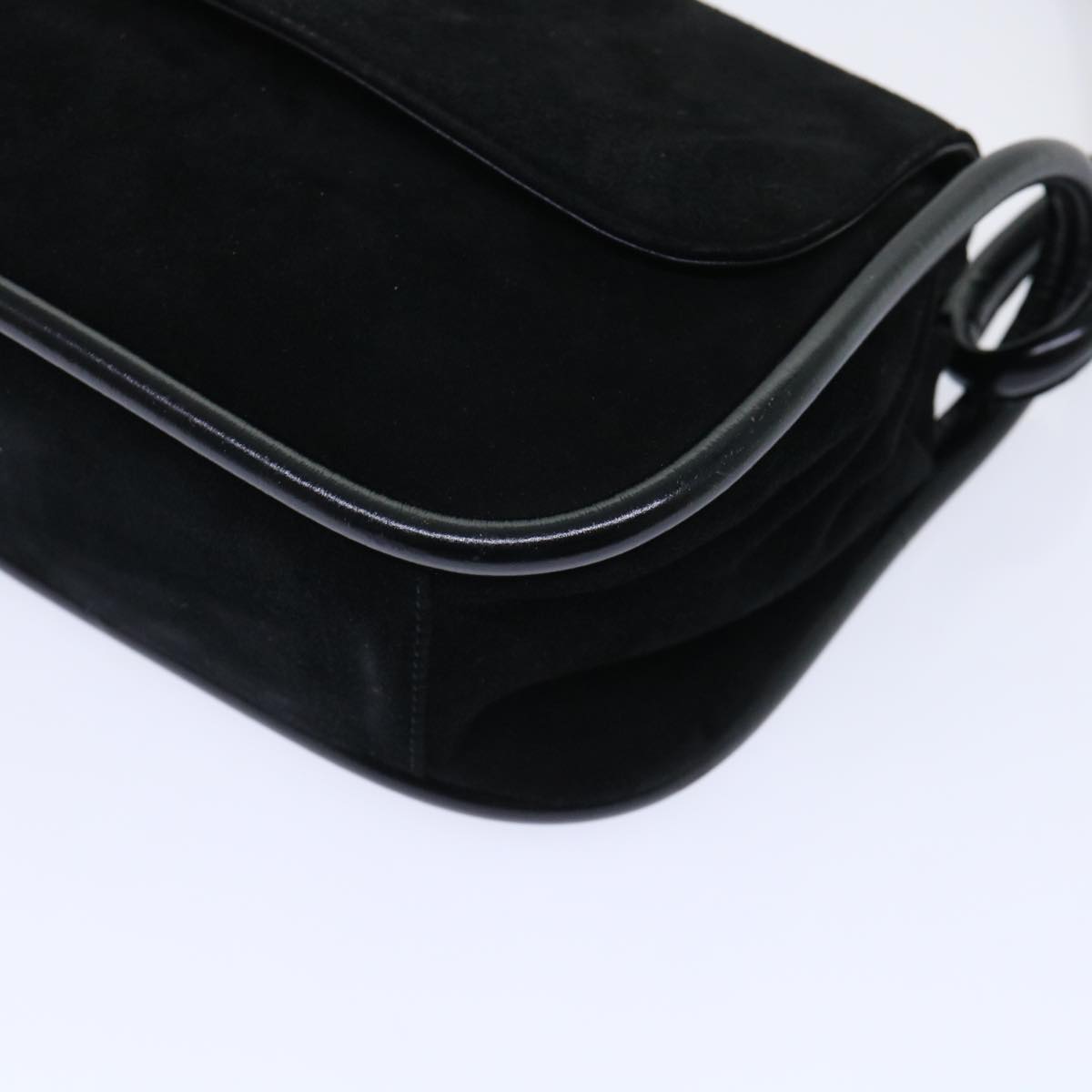 GUCCI Shoulder Bag Suede Black 001•2684•177 ep1357