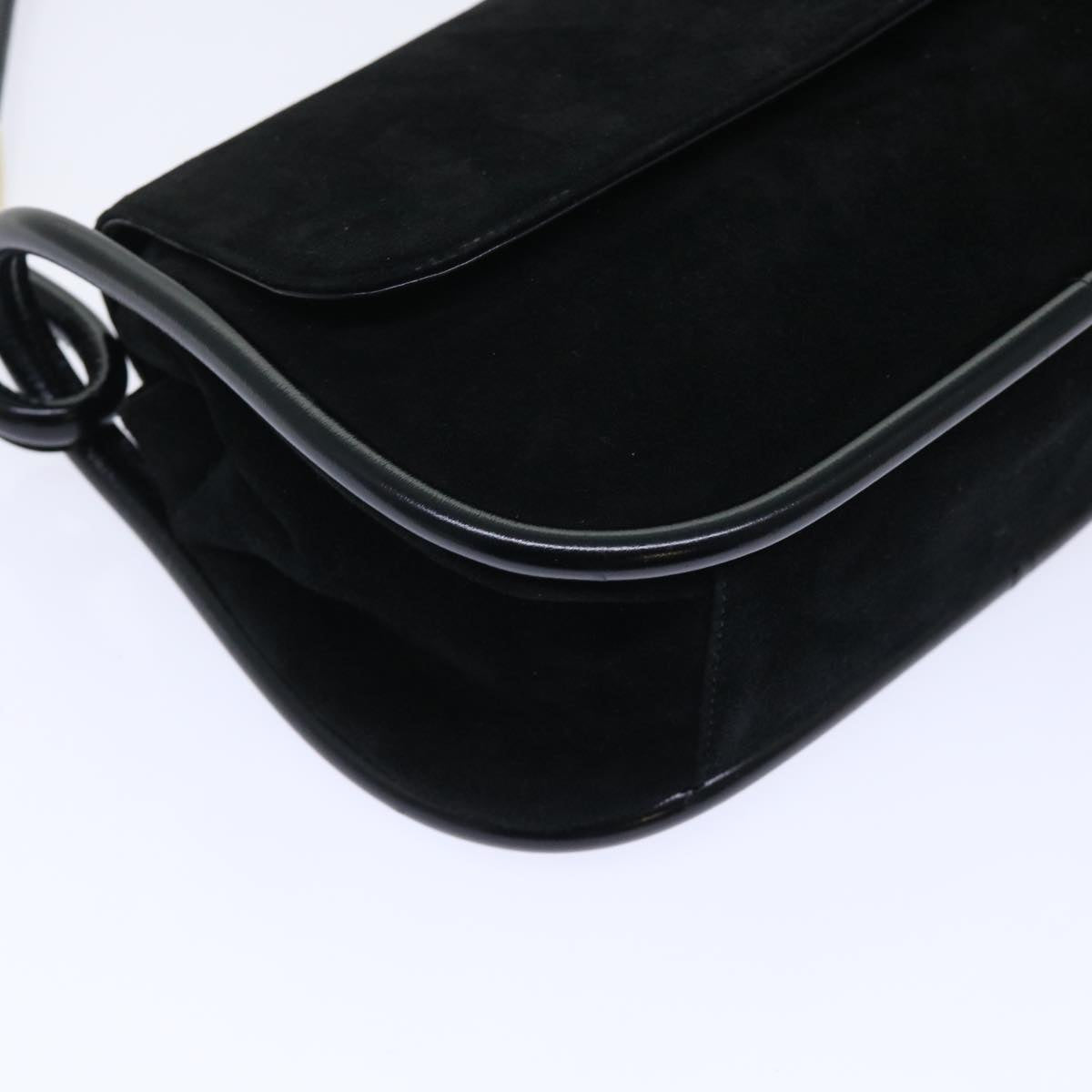GUCCI Shoulder Bag Suede Black 001•2684•177 ep1357