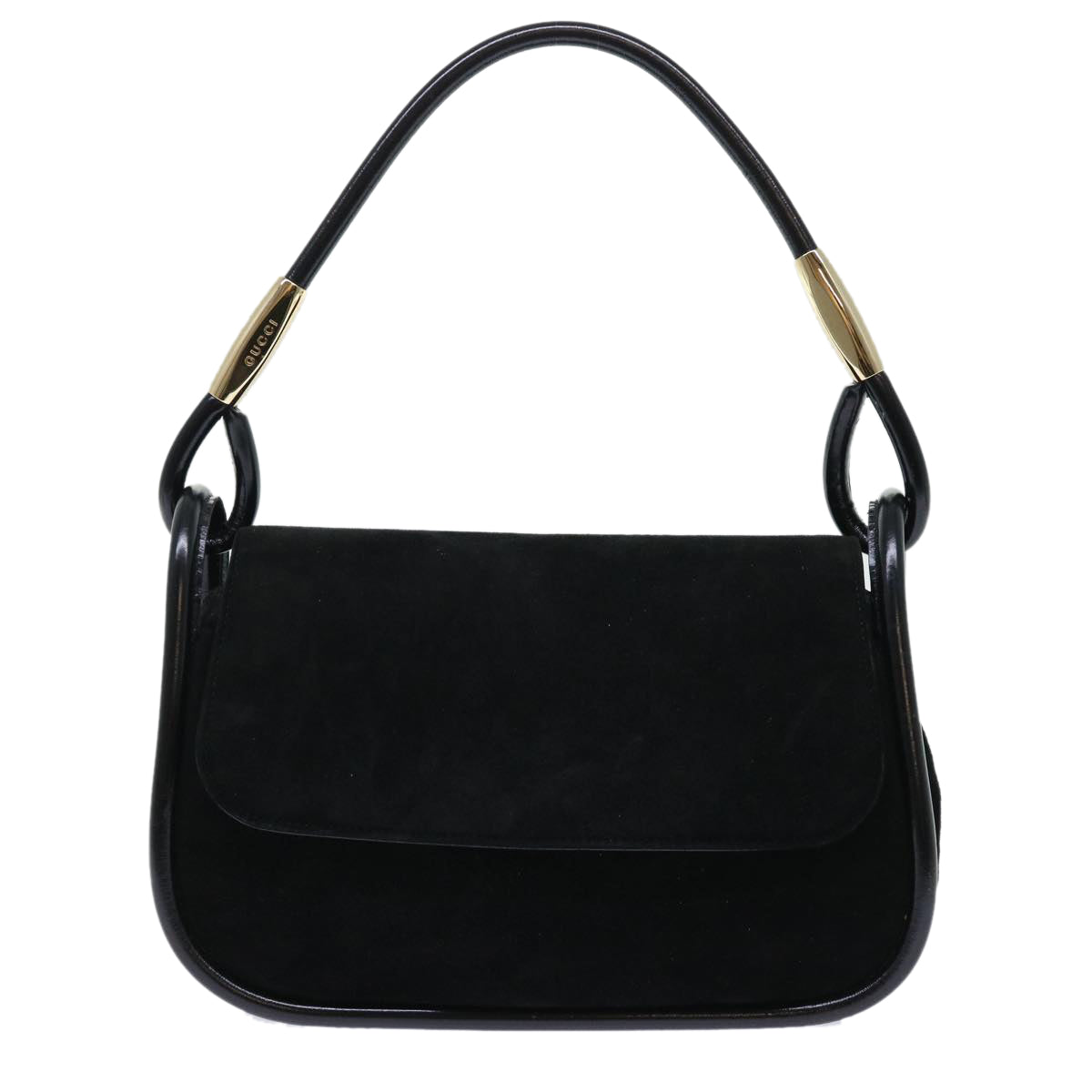 GUCCI Shoulder Bag Suede Black 001•2684•177 ep1357