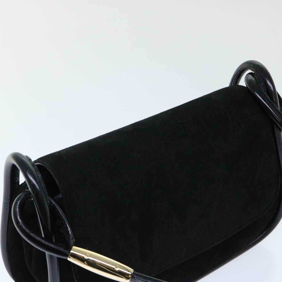 GUCCI Shoulder Bag Suede Black 001•2684•177 ep1357