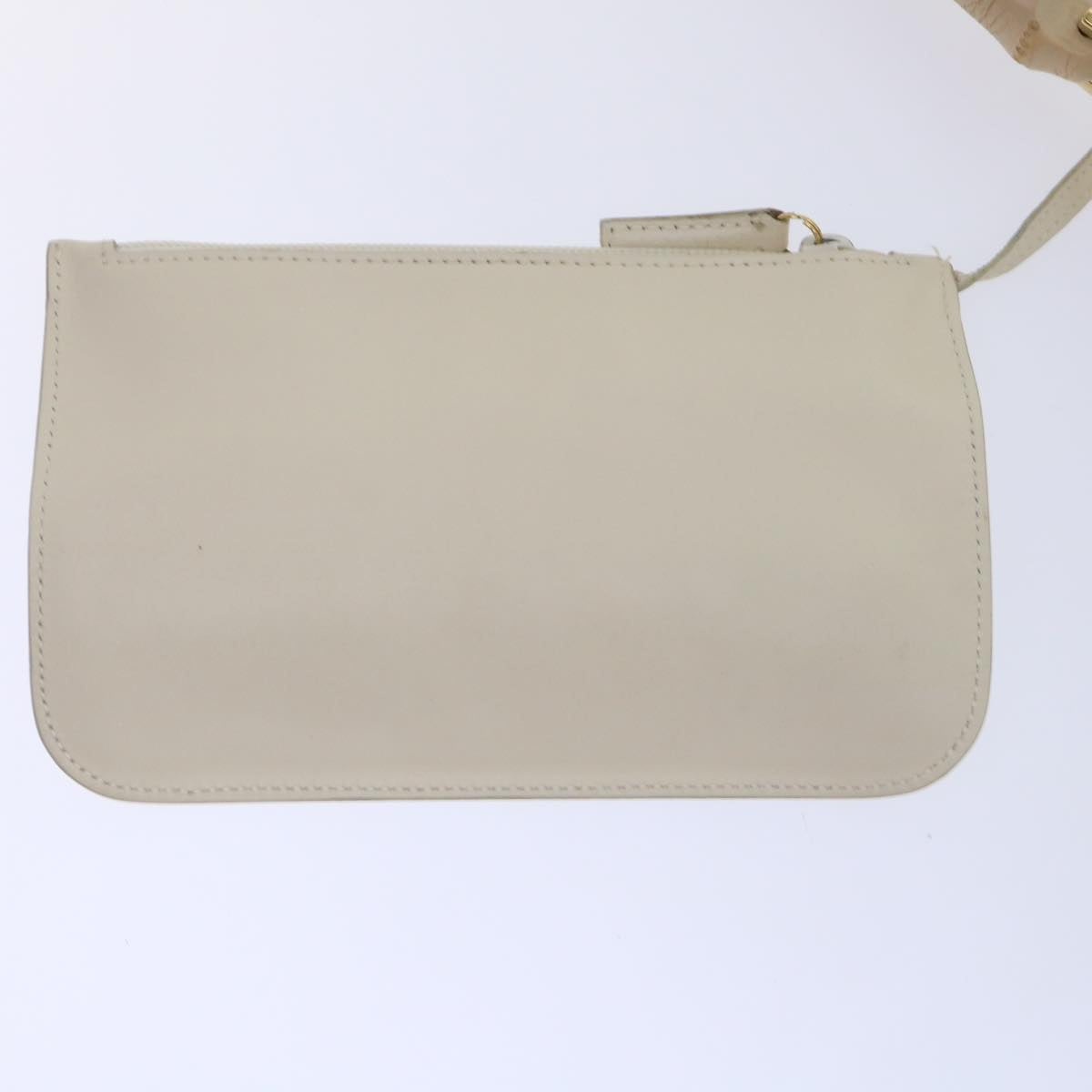 GUCCI Bamboo Shoulder Bag Leather White 001-2113-1880 ep1363