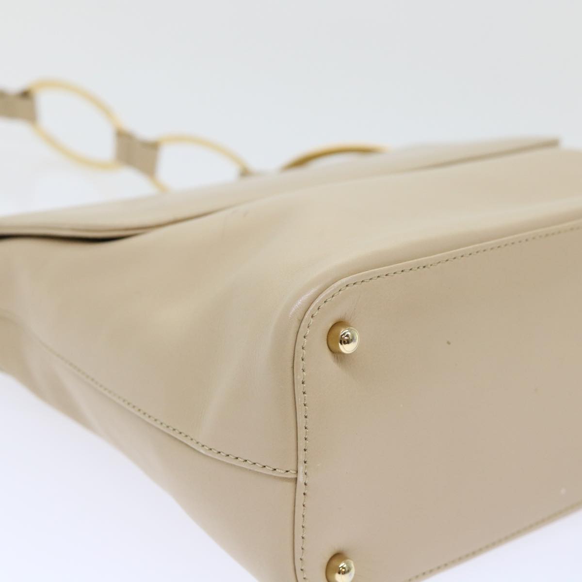 GUCCI Shoulder Bag Leather Beige 001•3444•180 ep1364