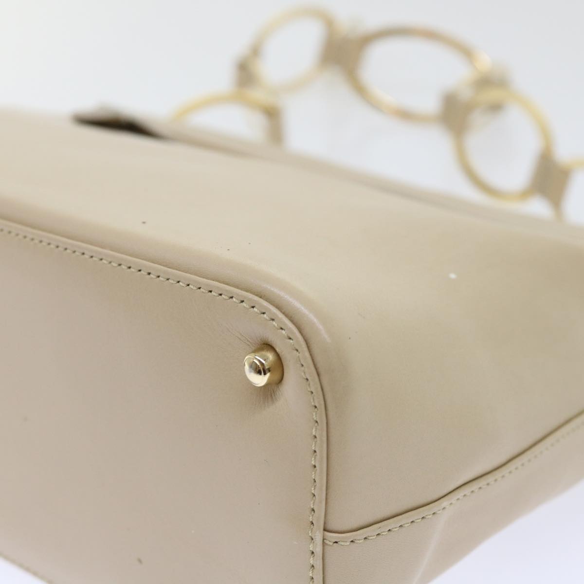 GUCCI Shoulder Bag Leather Beige 001•3444•180 ep1364