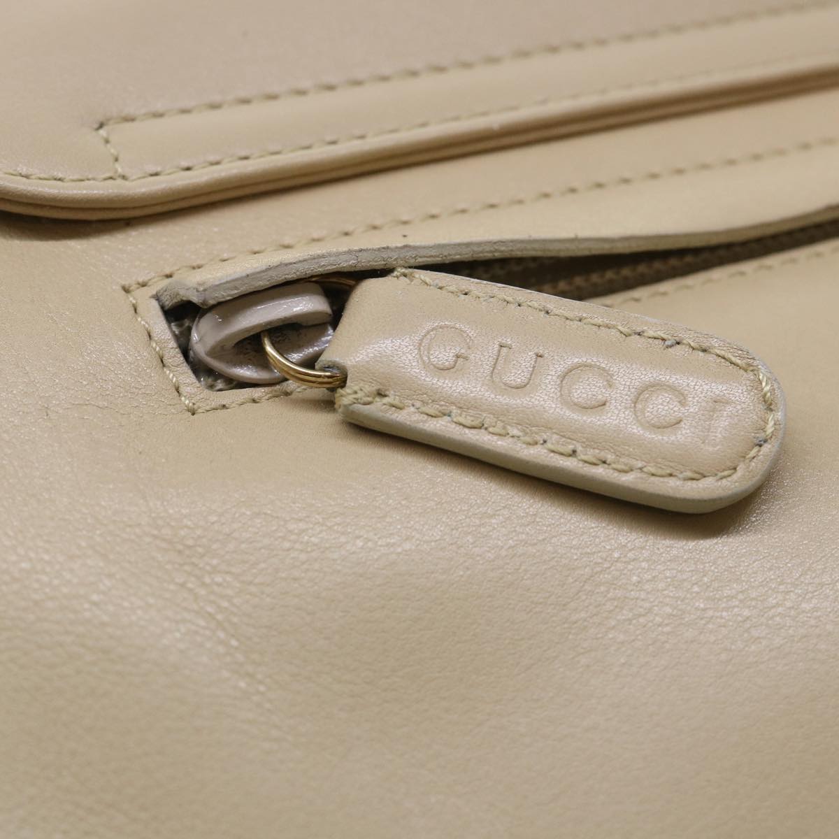 GUCCI Shoulder Bag Leather Beige 001•3444•180 ep1364