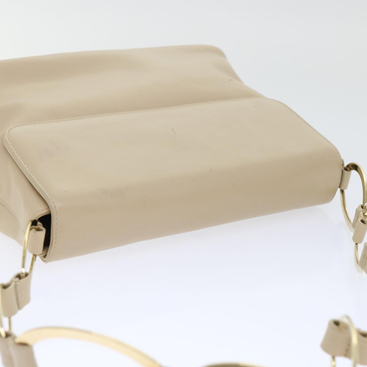 GUCCI Shoulder Bag Leather Beige 001•3444•180 ep1364