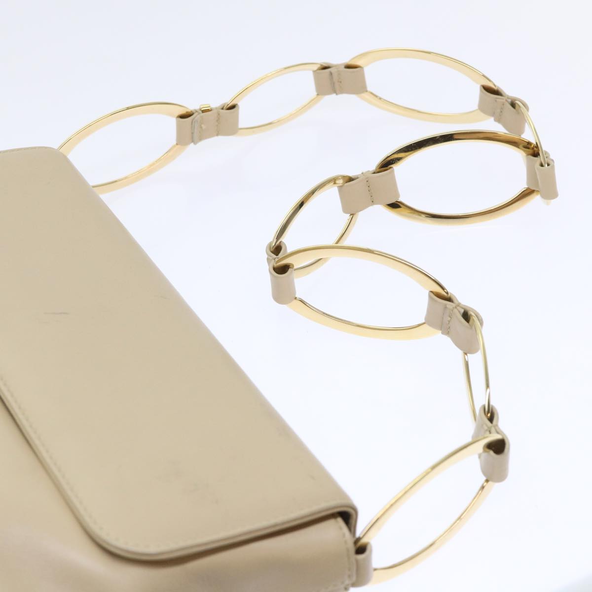 GUCCI Shoulder Bag Leather Beige 001•3444•180 ep1364