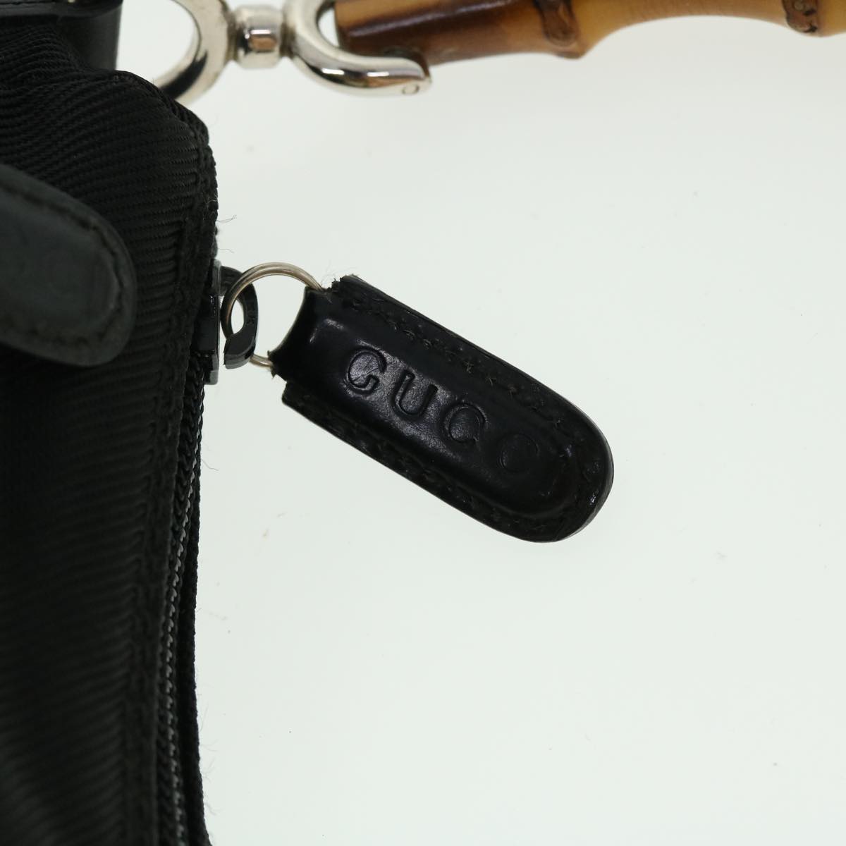 GUCCI Bamboo Shoulder Bag Nylon 2way Black 000•2058•0509•5 ep1372