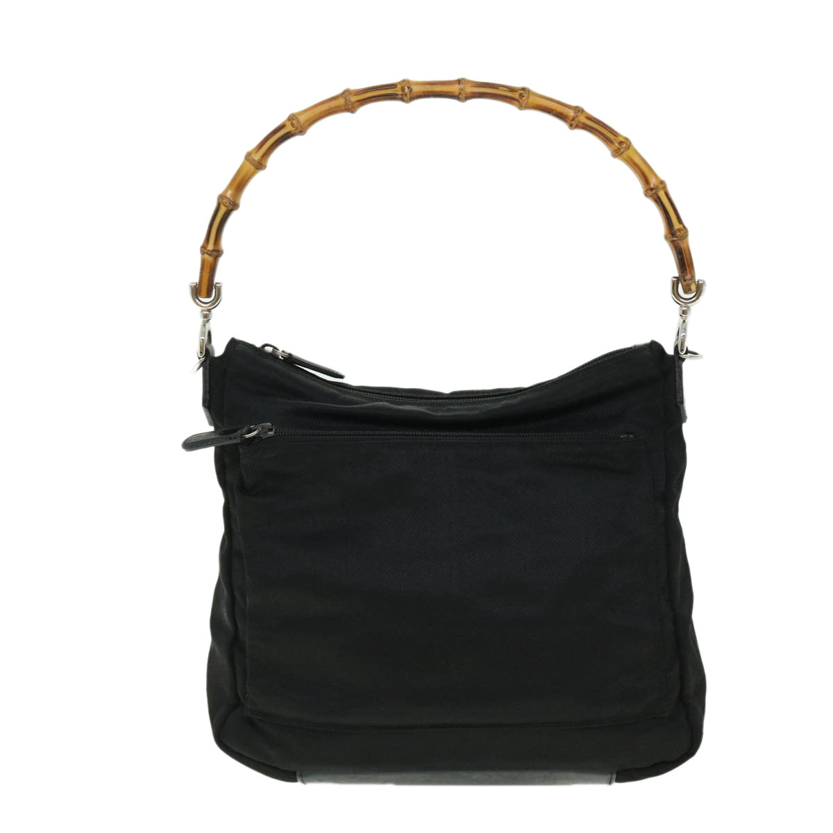 GUCCI Bamboo Shoulder Bag Nylon 2way Black 000•2058•0509•5 ep1372
