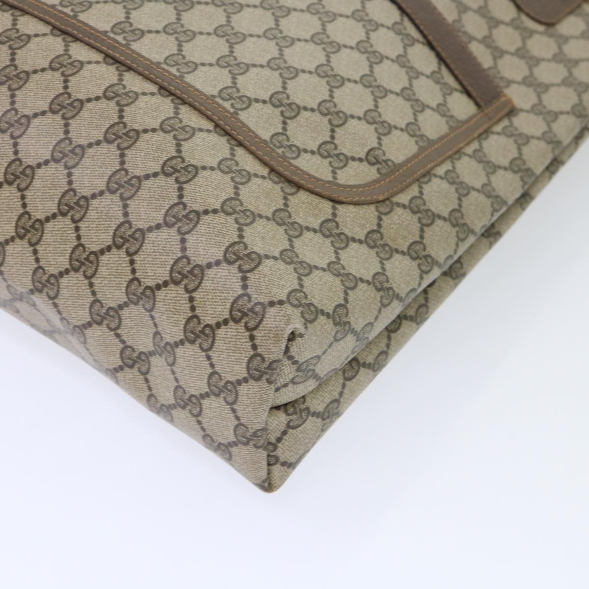 GUCCI GG Canvas Web Sherry Line Tote Bag PVC Leather Beige Red Green ep1387