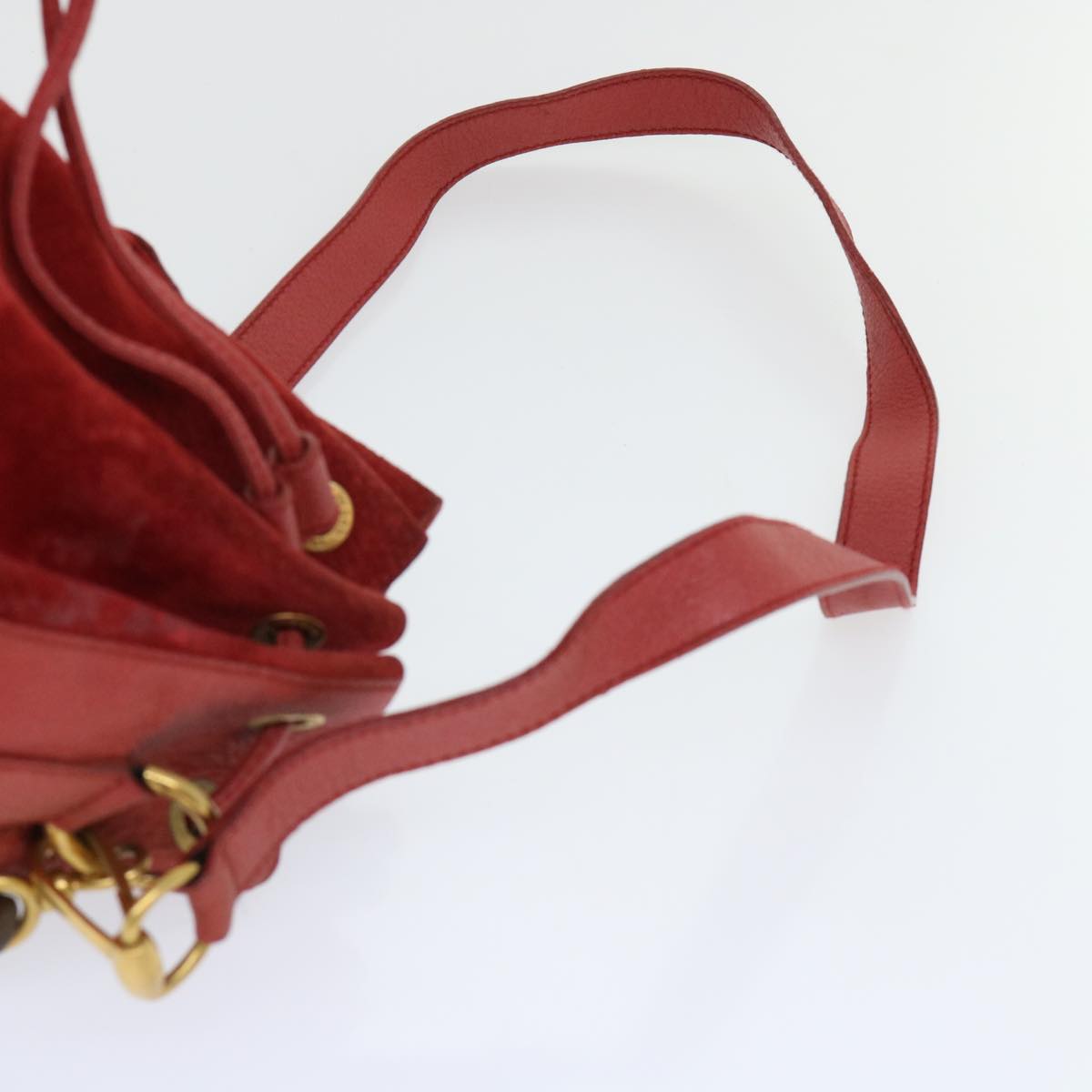 GUCCI Bamboo Shoulder Bag Suede Red 001•2040•1657 ep1393