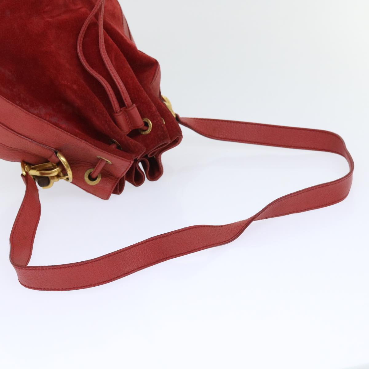 GUCCI Bamboo Shoulder Bag Suede Red 001•2040•1657 ep1393