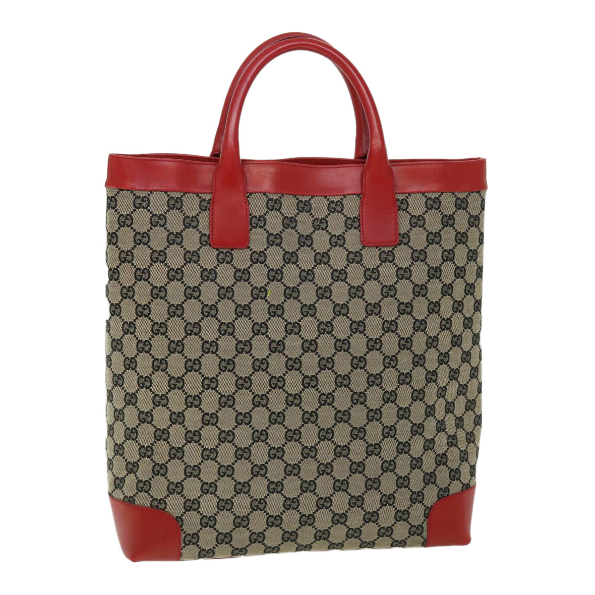 GUCCI GG Canvas Tote Bag Beige Black Red ep1412
