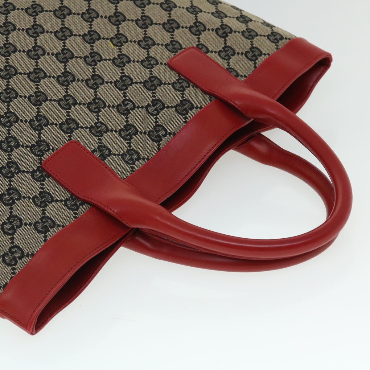 GUCCI GG Canvas Tote Bag Beige Black Red ep1412