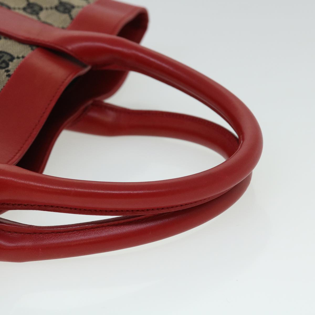 GUCCI GG Canvas Tote Bag Beige Black Red ep1412