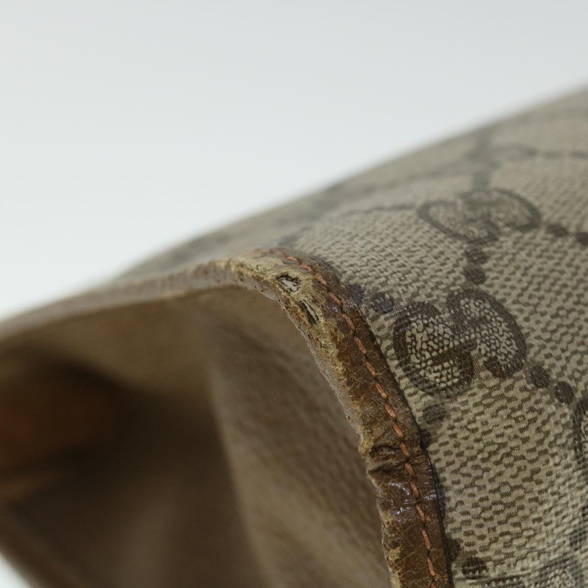 GUCCI GG Canvas Web Sherry Line Clutch Bag PVC Leather Beige Red ep1418