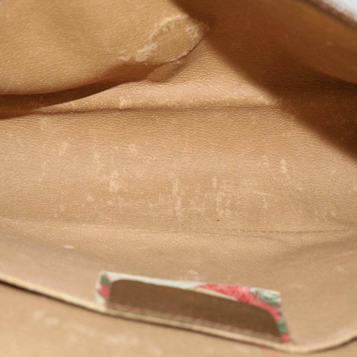 GUCCI GG Canvas Web Sherry Line Clutch Bag PVC Leather Beige Red ep1418
