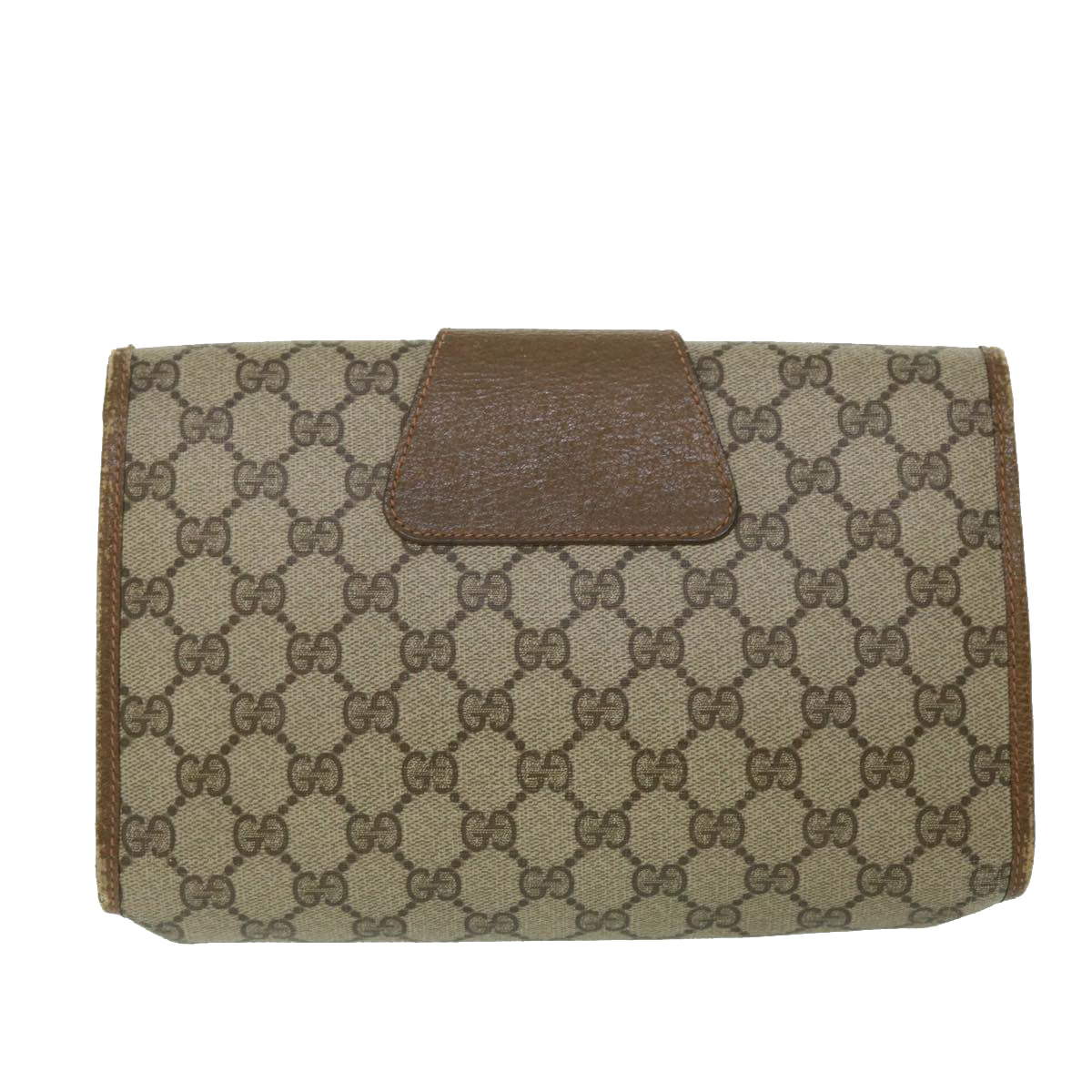 GUCCI GG Canvas Web Sherry Line Clutch Bag PVC Leather Beige Red ep1418