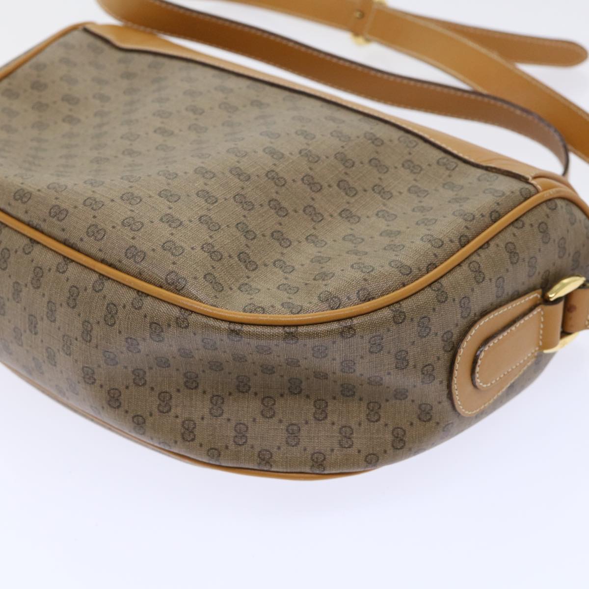 GUCCI Micro GG Canvas Web Sherry Line Shoulder Bag PVC Leather Beige ep1423