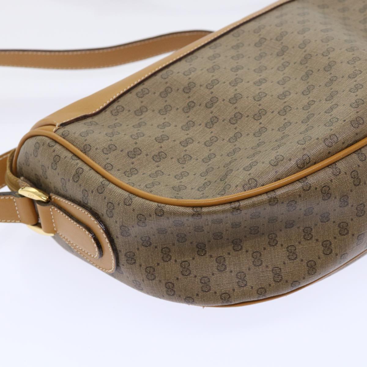 GUCCI Micro GG Canvas Web Sherry Line Shoulder Bag PVC Leather Beige ep1423